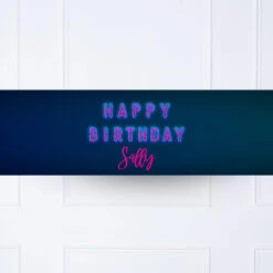 Neon Birthday Personalised Party Banner