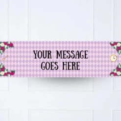 Alice In Wonderland Personalised Party Banner -Decorations Party Shop Kids ranges Alice banner mockup