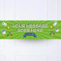 Game On Personalised Party Banner -Decorations Party Shop Kids ranges gameon mockuop2