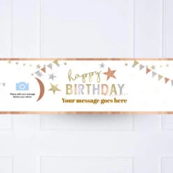 Mixed Metallics Personalised Party Banner