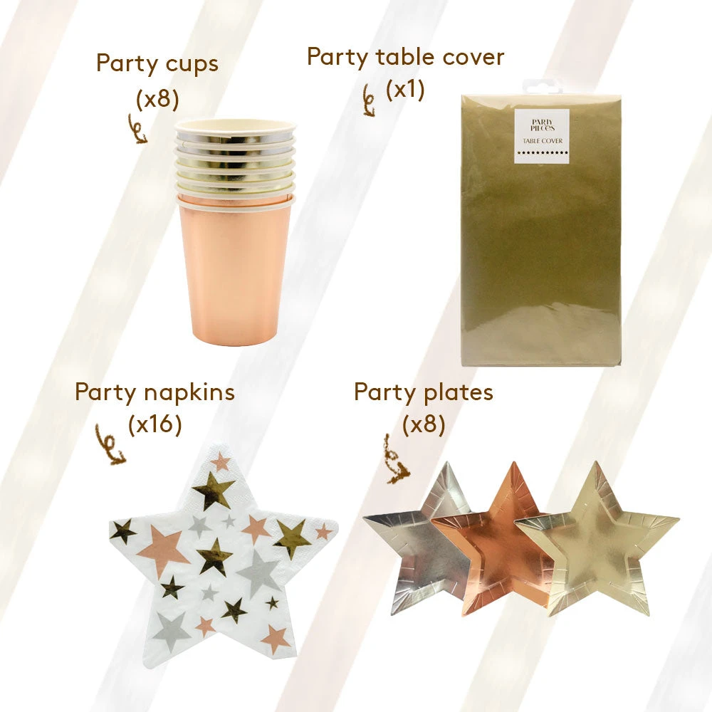 Assorted Metallics Table Set (x8) 1 Assorted Metallics Table Set (x8)