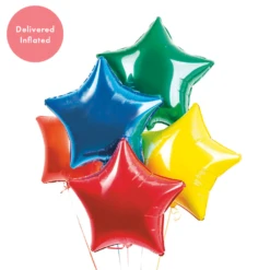 Inflated Balloon Bunch - Rainbow Stars
