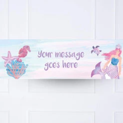 Queen Of The Sea Personalised Party Banner -Decorations Party Shop Personalised Banner Mermaid mock2