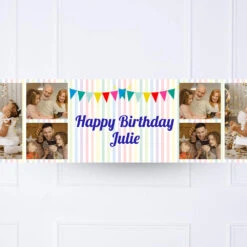 Rainbow Bunting Personalised Party Banner