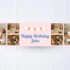 Pink Stripe Bunting Personalised Party Banner