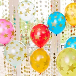 Shooting Star Party Latex Balloons (x12) -Decorations Party Shop Rainbow10