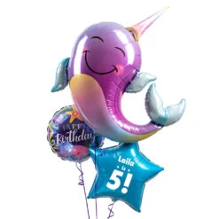 Personalised Inflated Balloon Bunch - Unicorn Of The Sea