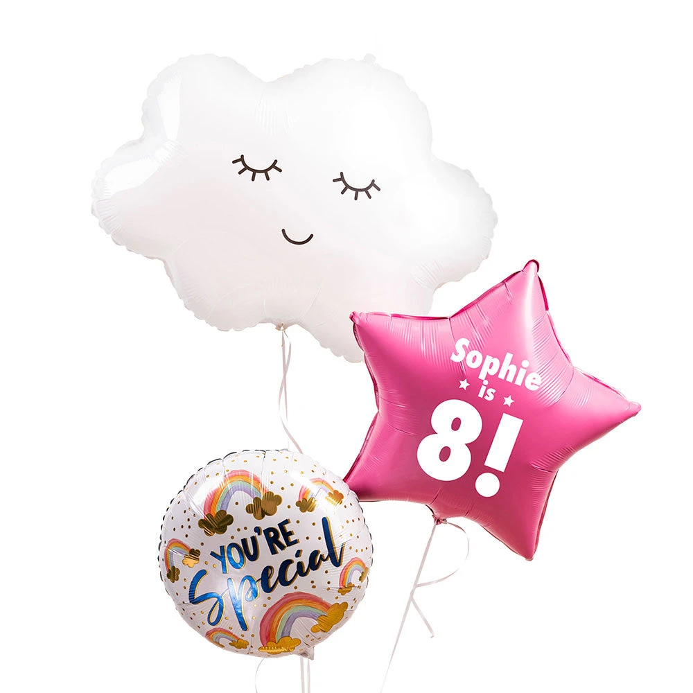 Personalised Inflated Balloon Bunch - Pamper Party 1 Personalised Inflated Balloon Bunch - Pamper Party
