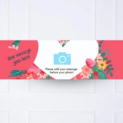 Floral Heart Personalised Party Banner -Decorations Party Shop SKU39648 Floral heart 01