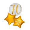 Personalised Inflated Balloon Bunch - Gold 70th Birthday