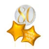 Personalised Inflated Balloon Bunch - Gold 80th Birthday