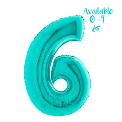 Supershape Tiffany Blue 40in Helium Balloon Number 0-9