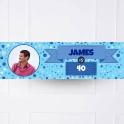 Blue Age Personalised Party Banner