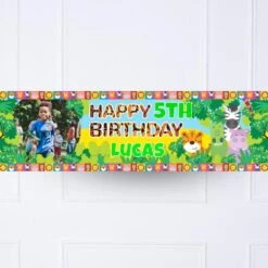 Jungle Friends Personalised Party Banner