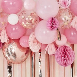 Blush And Peach Balloon And Fan Garland