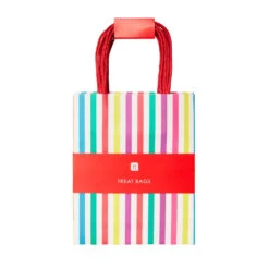 Rainbow Colourful Striped Paper Party Bags (x8) -Decorations Party Shop mix partybag multi