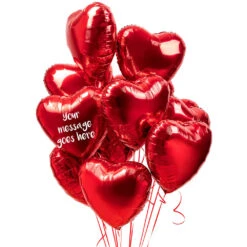 A Dozen Red Heart Personalised Balloons In A Box -Decorations Party Shop red heart balloon